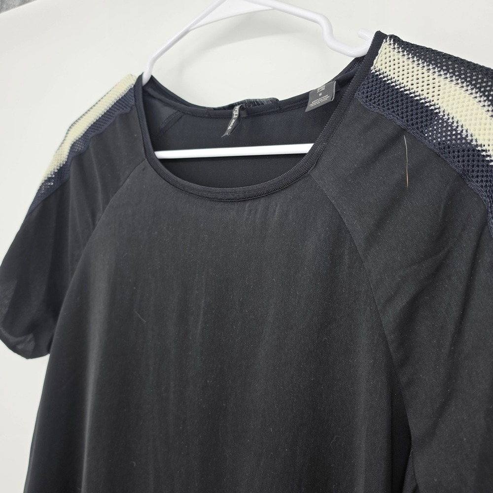 Scotch & Soda Maison Scotch T-Shirt Dress S Black Sporty Mesh Trim Athleisure - Picture 2 of 10